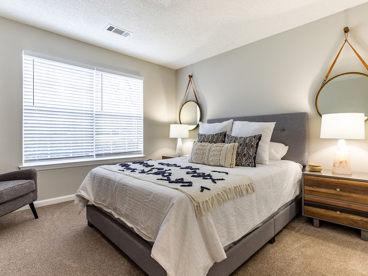 Bedroom With Expansive Windows at Crestmont at Thornblade, Greenville, South Carolina